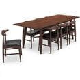 thumbnail image 1 of Aden 9-Piece Modern Solid Wood Walnut Dining Room & Kitchen Table and Chair Set, 1 of 7