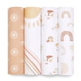 thumbnail image 1 of aden + anais Essentials 100% Muslin Cotton Swaddle Blanket, Unisex, 4 Pack, Keep Rising, 1 of 9