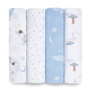 aden + anais Essentials, Cotton Muslin Swaddle Blanket, Space Explorers, Boys, Infants, 4-Pack