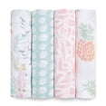thumbnail image 1 of aden + anais Essentials, Cotton Muslin Swaddle Blanket, Tropicalia, Girls, Infants, 4-Pack, 1 of 6