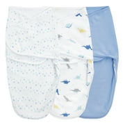Aden + Anais Essentials Easy Wrap Swaddle, Cotton Knit Baby Wrap, Newborn Wearable Swaddle Sleep Sack, 3 Pack, Male, Dino-Rama, 0-3 Months