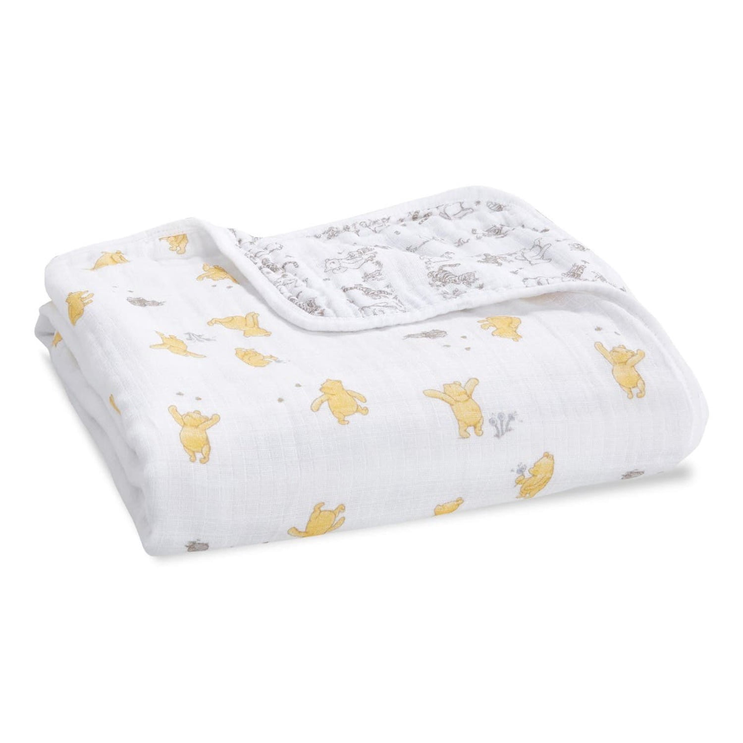 aden + anais x Disney Baby, Cotton Muslin Baby Blanket, Winnie + Friends, Unisex, Infants
