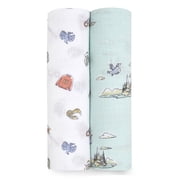 عدن + Anais Essentials Harry Potter 100٪ Muslin Cotton Swaddle Blanket، Unisex، 2 Pack، Hogwarts
