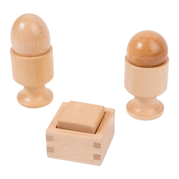 Montessori Object Permanence Toys for Babies 6 to 12 Months Wooden Shape Fitting Fine Motor Skills Learning Set