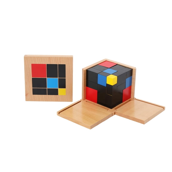Montessori Trinomial Cube Wooden Math Toy Algebra Learning Material 27 Piece Set