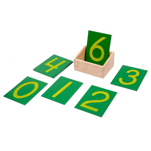 Montessori Sandpaper Numbers 0 to 9 Wooden Number Cards with Storage Box Math Learning Toy for Toddlers Kids Preschool
