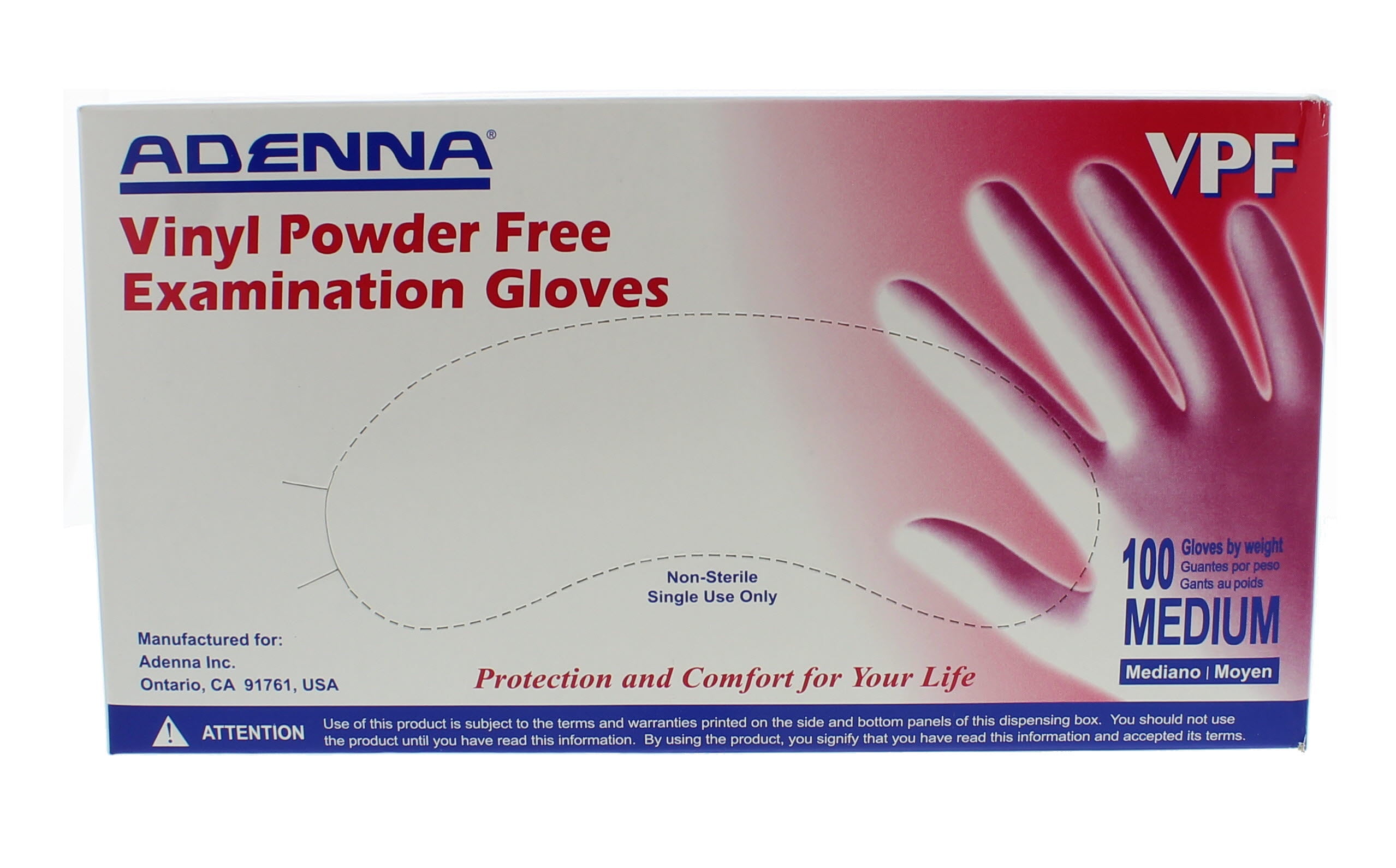 Adenna Vinyl Powder Free Exam Gloves
