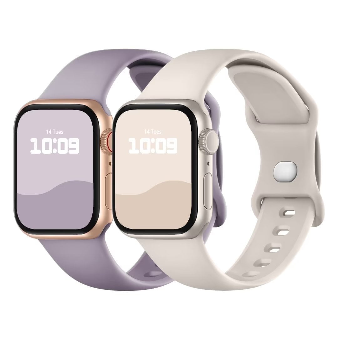 2 Packs Compatible with Apple Watch Band 38mm 40mm 41mm 42mm 44mm 45mm for Women Men Soft Silicone Replacement Bands Straps for iWatch Apple Watch Series 7 6 5 4 3 2 1 SE Walmart