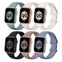 Adepoy 6 Packs Compatible with Apple Watch Band 38mm 40mm 41mm 42mm 44mm 45mm for Women Men, Soft Silicone Replacement Bands Straps for iWatch Apple Watch Series 7/6/5/4/3/2/1/SE"