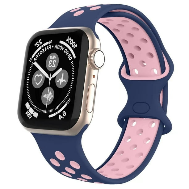 Adepoy Compatible for Apple Watch Band 38mm 40mm 42mm 44mm Breathable Soft Silicone Wristbands Adjustable Bands for Apple iWatch Series 7 6 5 4