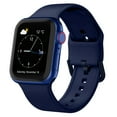 thumbnail image 1 of Adepoy Compatible with Apple Watch Bands 45mm 44mm 42mm, Soft Silicone Sport Wristbands Replacement Strap with Classic Clasp for iWatch Series SE 7 6 5 4 3 2 1 for Women Men, Midnight Blue 42/44/45mm, 1 of 7