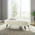 thumbnail image 1 of Adept 47.5" Performance Velvet Bench, Ivory, 1 of 8