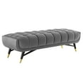 thumbnail image 1 of Modway Adept 60" Performance Velvet Bench in Gray, 1 of 8