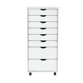 thumbnail image 1 of Jela Solid Wood 6+2 Drawer Wide Roll Cart in White, 1 of 9