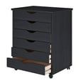 thumbnail image 1 of Adeptus Original Roll Cart, Solid Wood, 6 Drawer Extra Wide Roll Cart, Black, 1 of 6