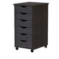 thumbnail image 1 of Adeptus Original Roll Cart, Solid Wood, 6 Drawer Roll Cart, Black, 1 of 9