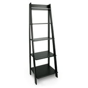 Jela Solid Wood 5 Shelf Ladder Bookcase - Black