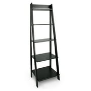 Adeptus Solid Wood 5 Shelf Ladder Bookcase - Black