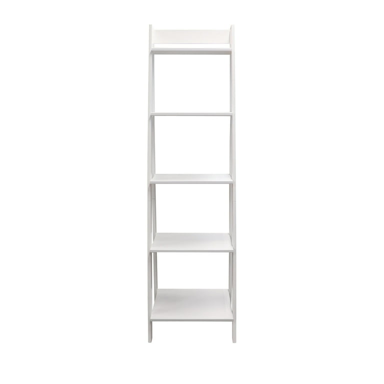 Slim white ladder shelf deals