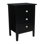 Adeptus Solid Wood   Easy Pieces - 3 Drawer End Table/Nighstand - Black