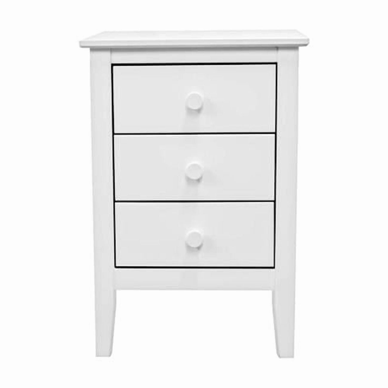 Jela Solid Wood Easy Pieces 3 Drawer End Table/Nightstand - White