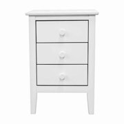 Jela Solid Wood Easy Pieces 3 Drawer End Table/Nightstand - White