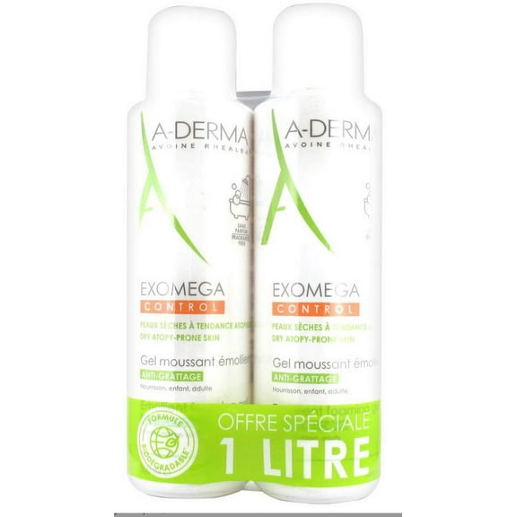 Aderma Exomega Control Emollient Foaming Gel Anti-Scratching 2 x 500ml