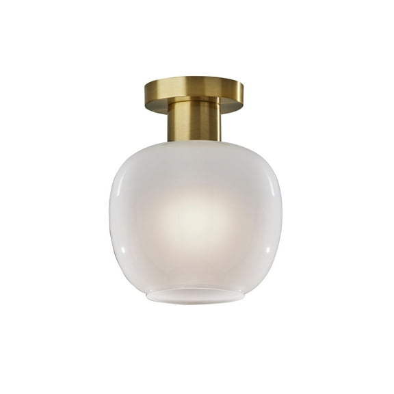 Adesso 11" Magnolia Flush Mount, Antique Brass