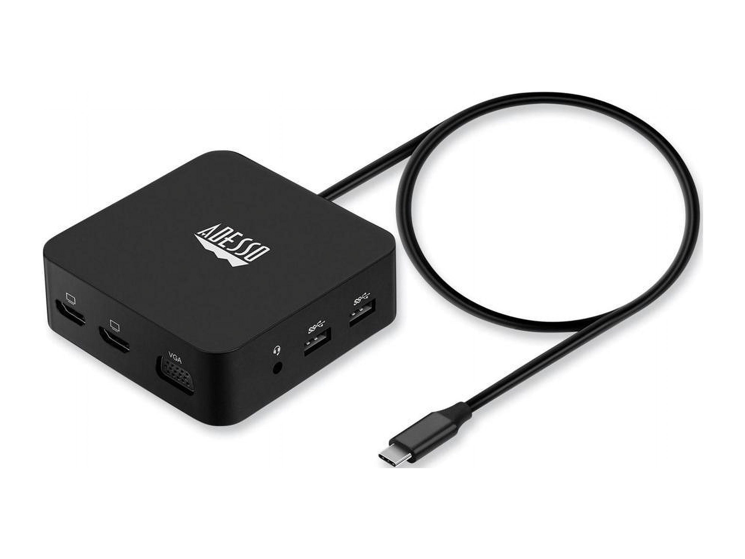 Adesso 11 in USB-C Multiport Docking Station(TAA Compliant), Black