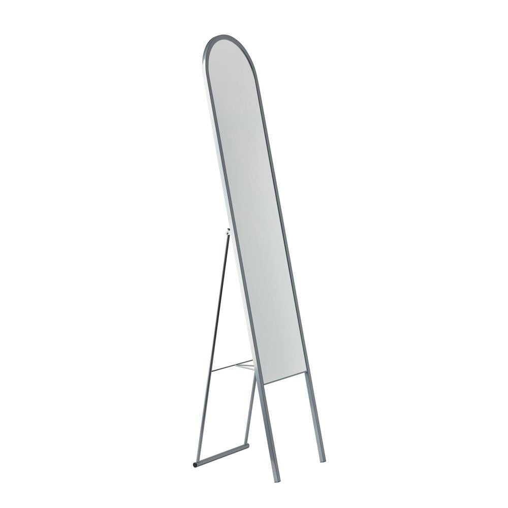 Elegant Silver Full-Length Freestanding Rectangular Mirror