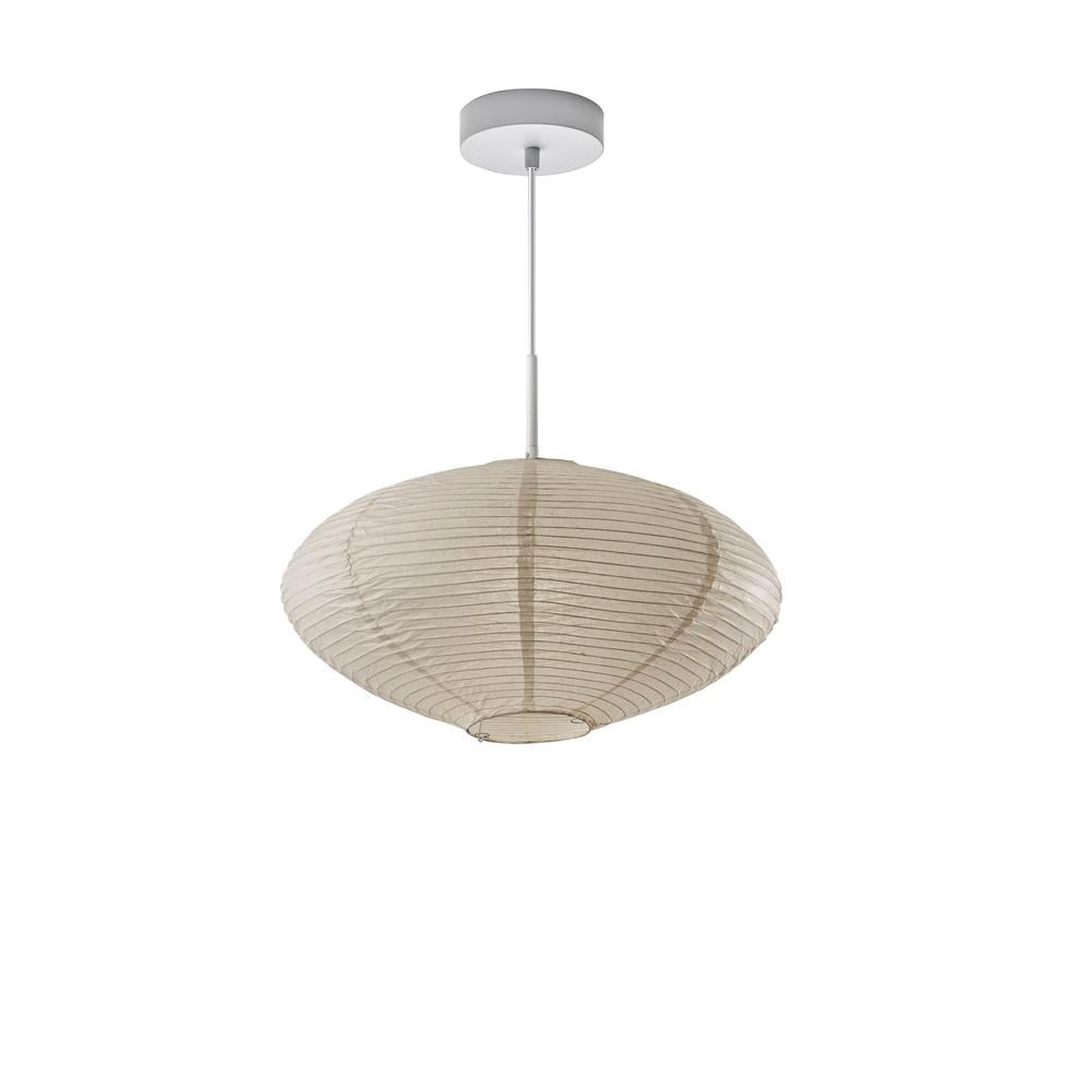 Alana Off-White Paper Lantern Pendant Light with Adjustable Height