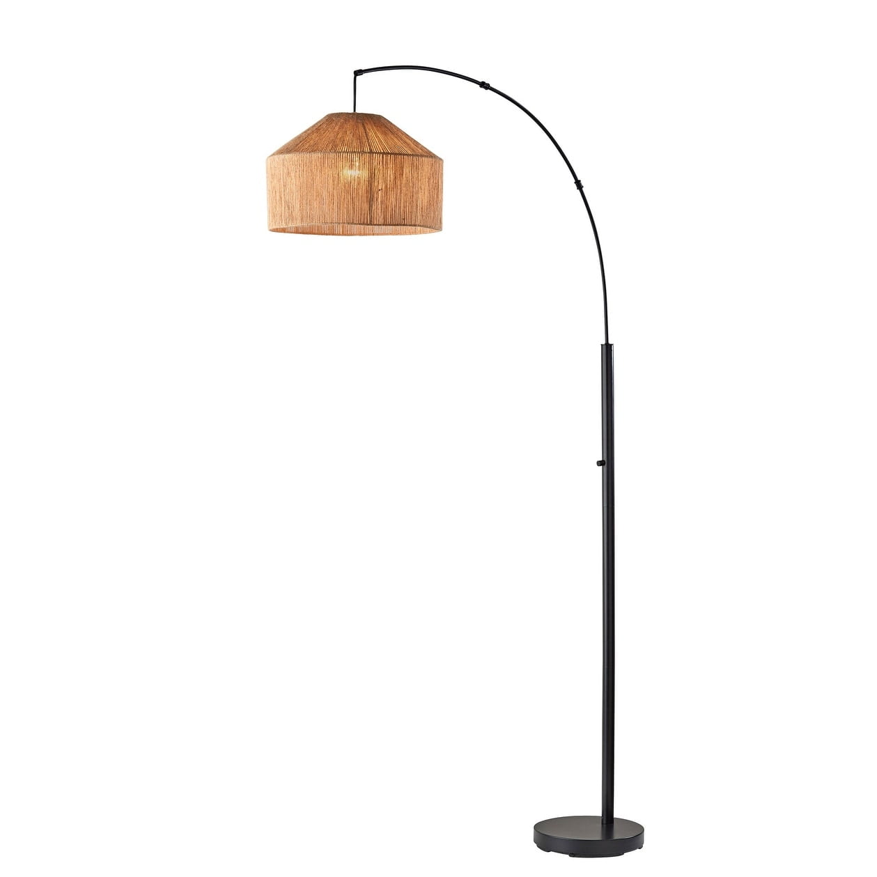 Adesso Amalfi 75" Black Arc Floor Lamp with Black Dome Shade