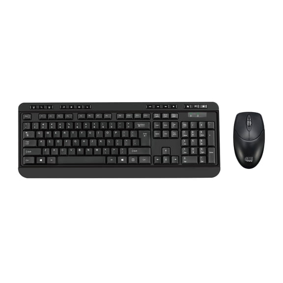 Adesso Wireless Desktop Keyboard and Mouse Combo TAA Compliant 2.4 GHz RF Connectivity 14 Multimedia Hotkeys Membrane Switches 1200 DPI Optical Sensor 104 Key US Layout Windows PC Computer Office...