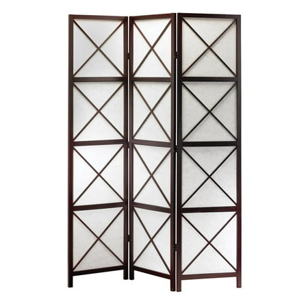 Adesso Apex Folding Screen, Walnut, Brown