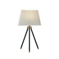 thumbnail image 1 of Adesso Beaumont Table Lamp, Black with Antique Brass Accent, White Textured Fabric Shade, 1 of 6