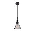 thumbnail image 1 of Adesso Beckett Pendant, Black, Clear Seeded Glass w. Black Metal Frame Shade, 1 of 3