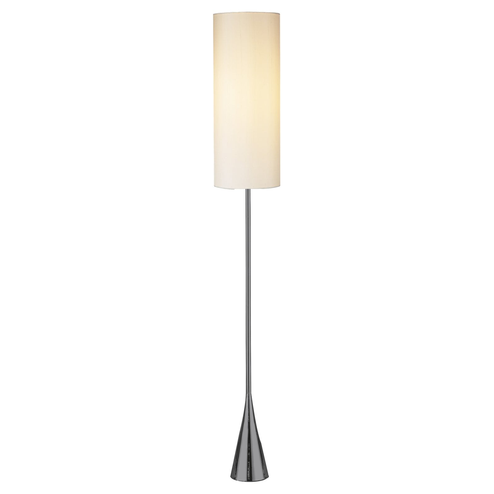 Elegant Black Nickel 74" Floor Lamp with Silk-Like Shade