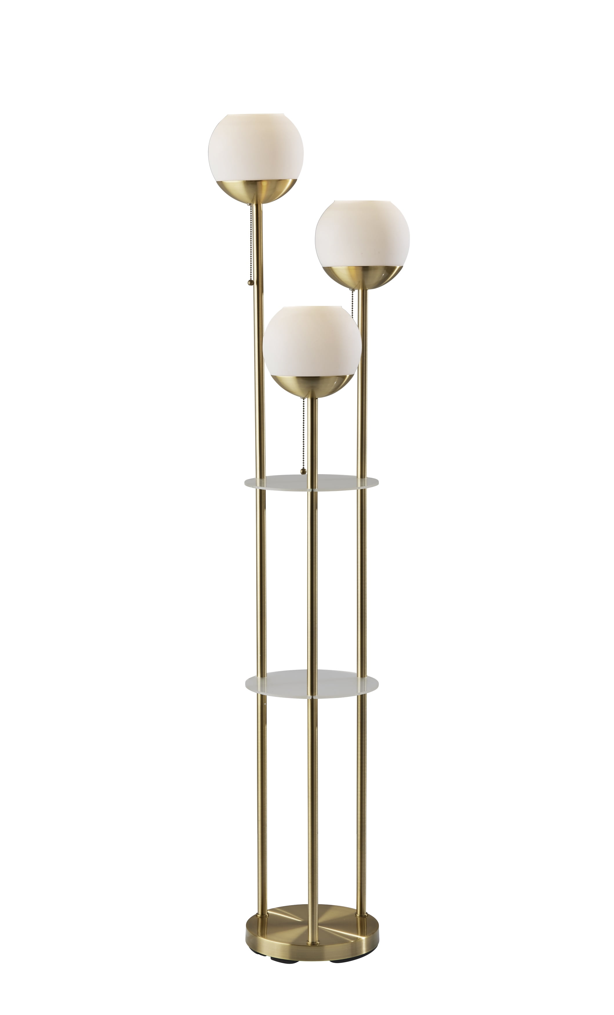 Adesso Bianca 63" Antique Brass Floor Lamp with 3 Globe Shades (4023-21)