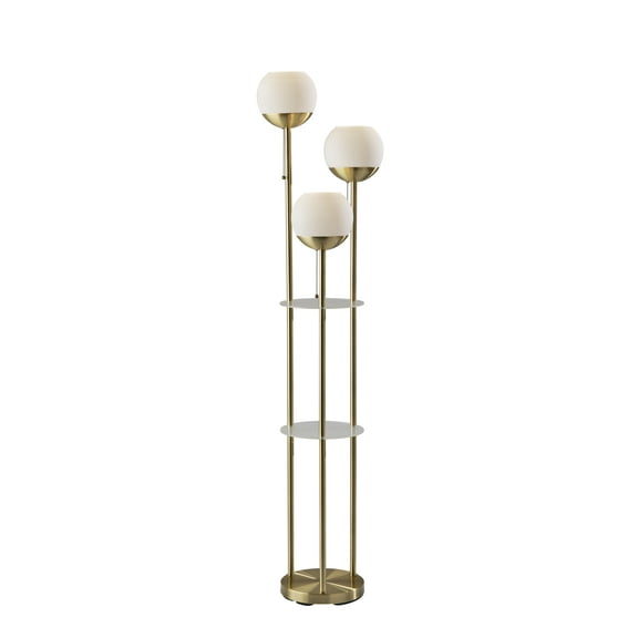 Adesso Bianca 63" Antique Brass Floor Lamp with 3 Globe Shades (4023-21)