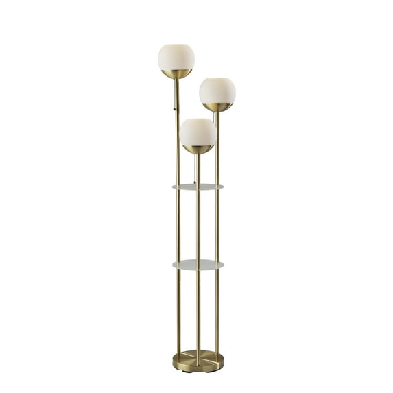 Adesso Bianca 63" Antique Brass Floor Lamp with 3 Globe Shades (4023-21)