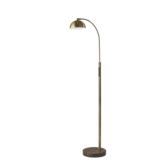 Adesso Bolton 57.75" Antique Brass Floor Lamp with Dome Shade (4307-21)