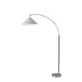 thumbnail image 1 of Adesso Braxton Arc Lamp, Brushed Steel, Textured White Fabric Shade, 1 of 3