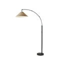 thumbnail image 1 of Adesso Braxton Arc Lamp, Dark Bronze, Light Brown Textured Fabric Shade, 1 of 3