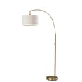 thumbnail image 1 of Adesso Brinkley 73.5" Antique Brass Arc Floor Lamp with White Two-Tiered Drum Shade, 1 of 5