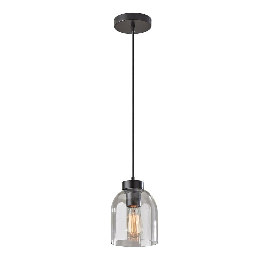 Bristol Black and Clear Glass Dome Pendant Lamp