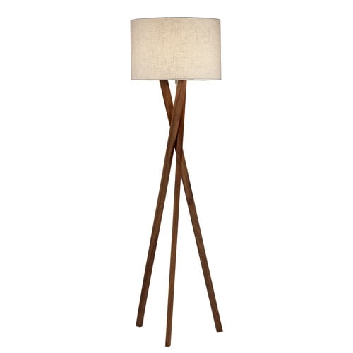 Adesso Brooklyn Floor Lamp, Walnut Wood