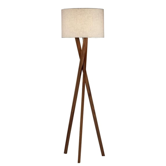 Adesso Bryce Adjustable Floor Lamp - Walnut, Brown
