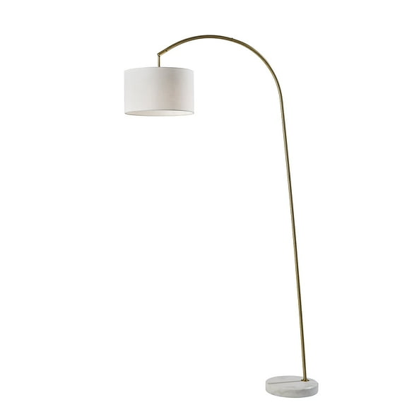 Adesso Chrystie 83.5" Marble & Metal Arc Floor Lamp with Textured Drum Shade