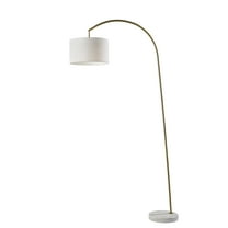 Adesso Chrystie 83.5" Marble & Metal Arc Floor Lamp with Textured Drum Shade
