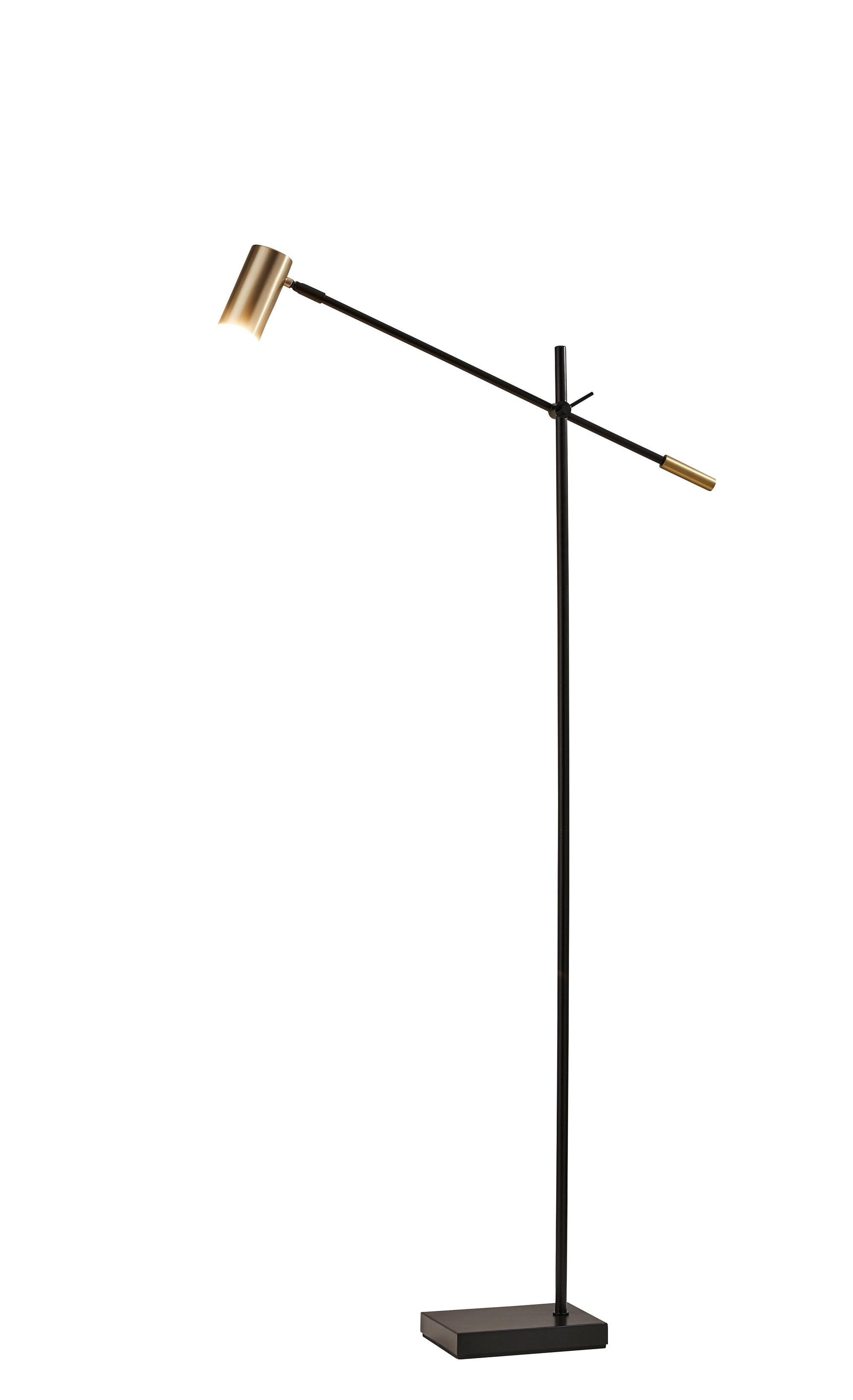 Collette 58'' Adjustable Black & Antique Brass LED Task Floor Lamp
